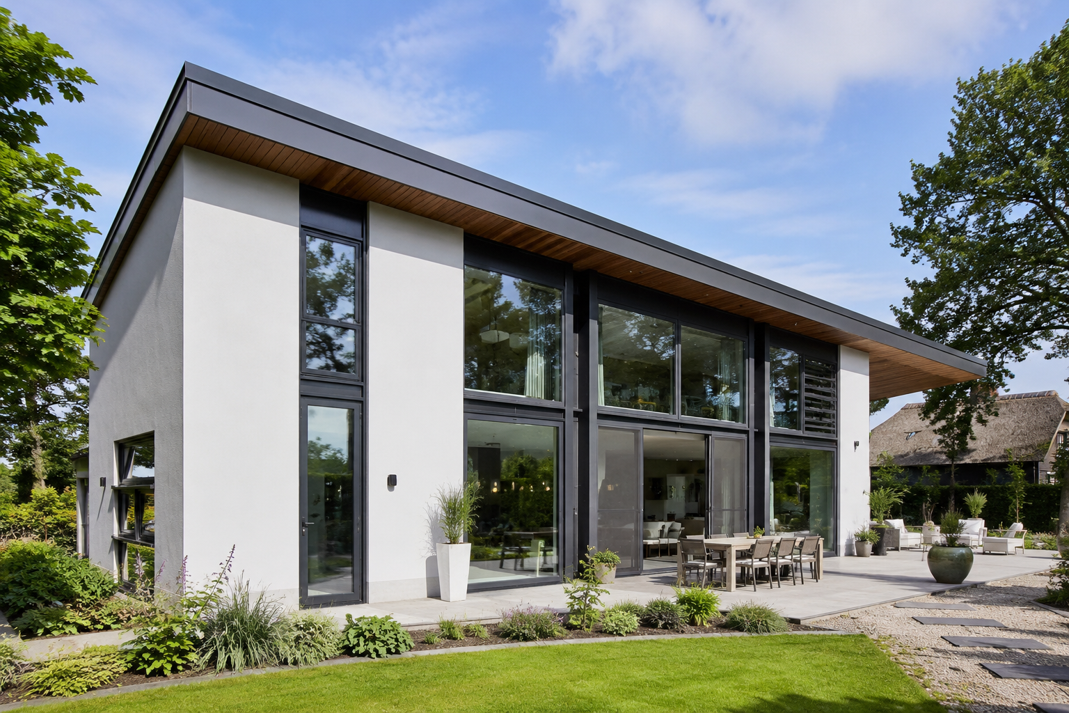 Moderne woning met lessenaarsdak