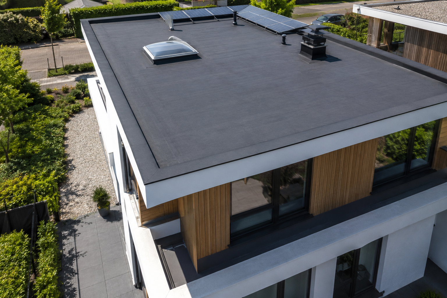 Modern Nederlands huis met plat dak